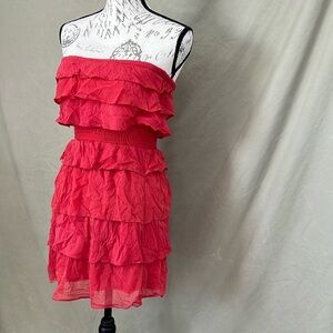 strapless sheer ruffled mini dress s wet seal S